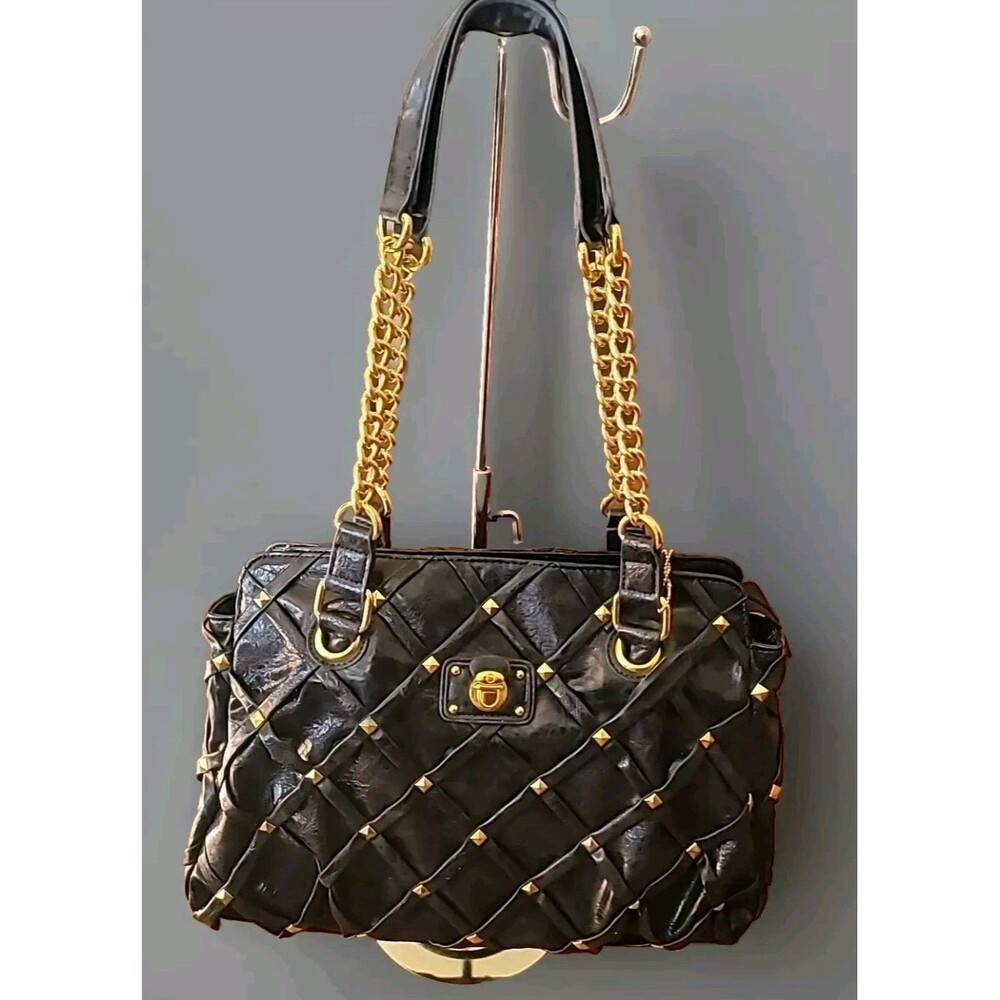 Big Buddha Bags Santa Barbara Navy And Gold Chain Matte Purse Pocketbook Bag